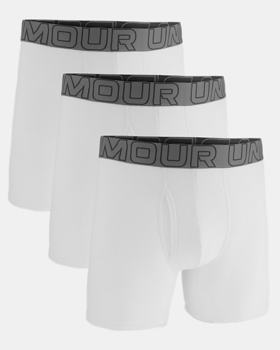 Men's UA Performance Cotton 6" 3-Pack Boxerjock®, White, pdpMainDesktop image number 2